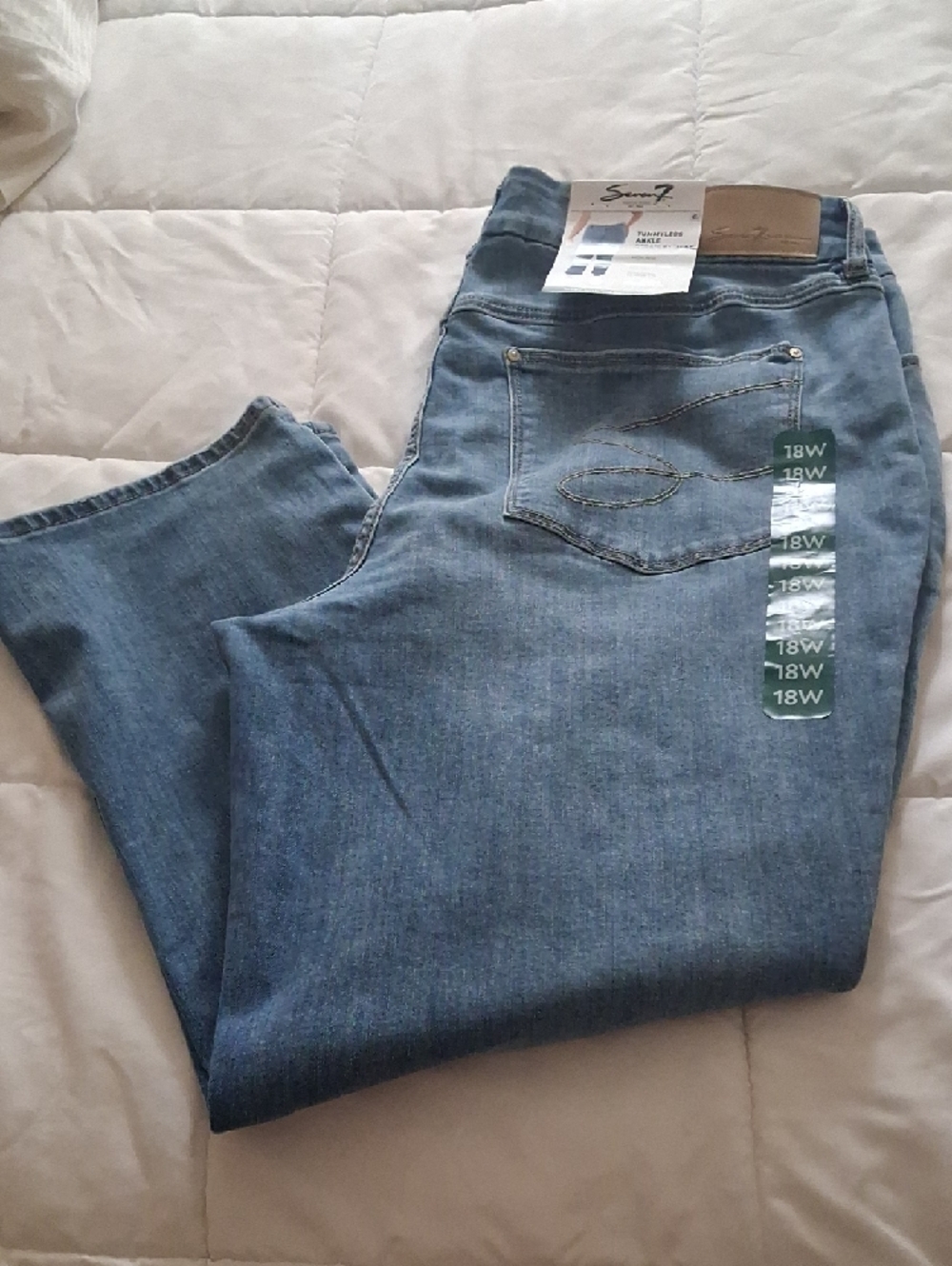 Seven7 Light Blue Straight-Leg Jeans 18 W